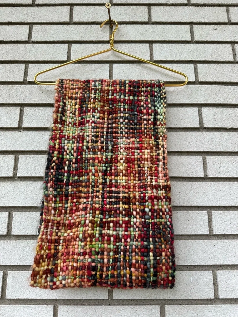 Rising Tide Chunky Handwoven Wool Infinity Scarf Boho Anthro Cozycore